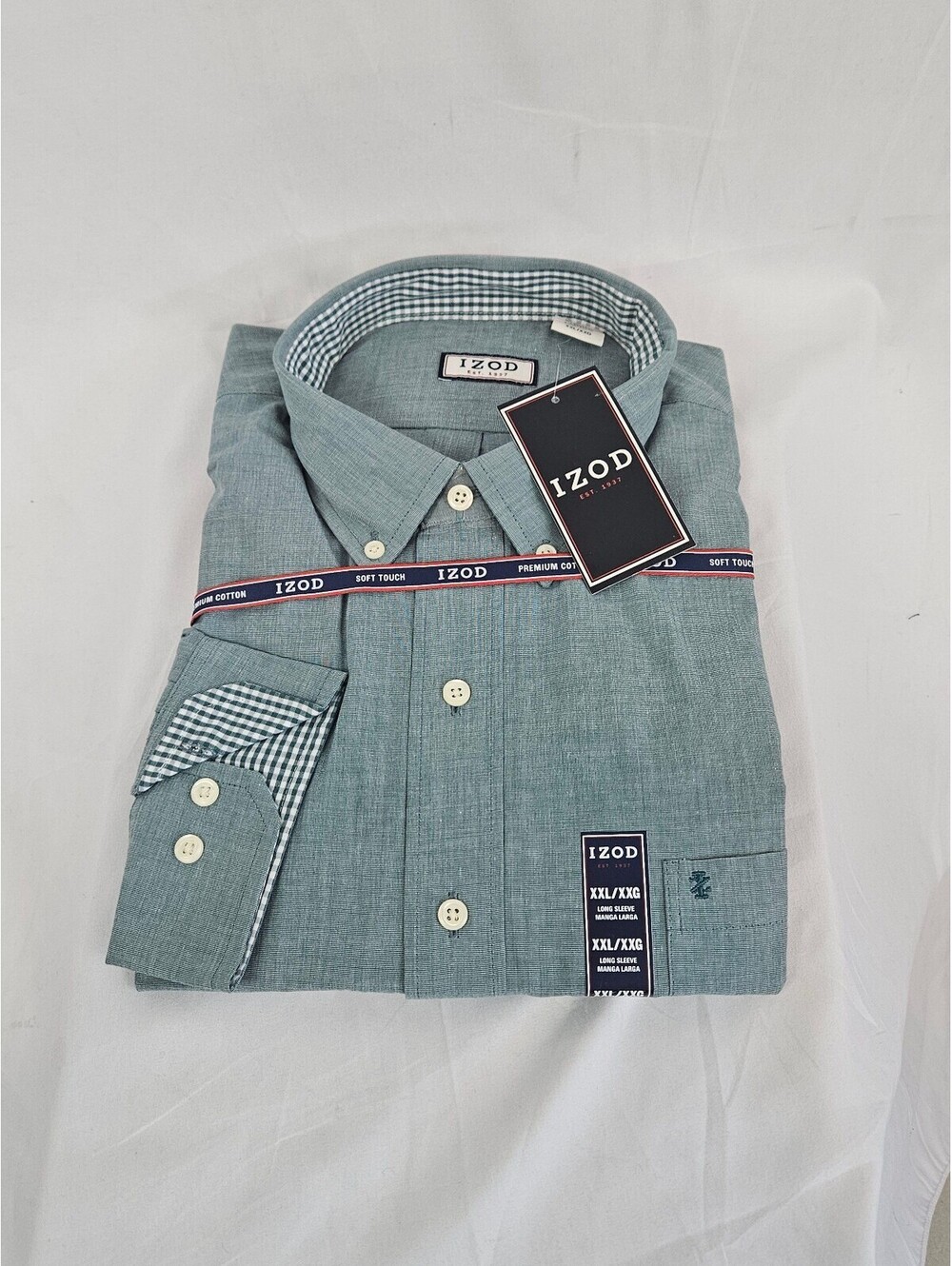 IZOD Men's XXL Long Sleeve Button-Up Shirt Flip Cuff NWT